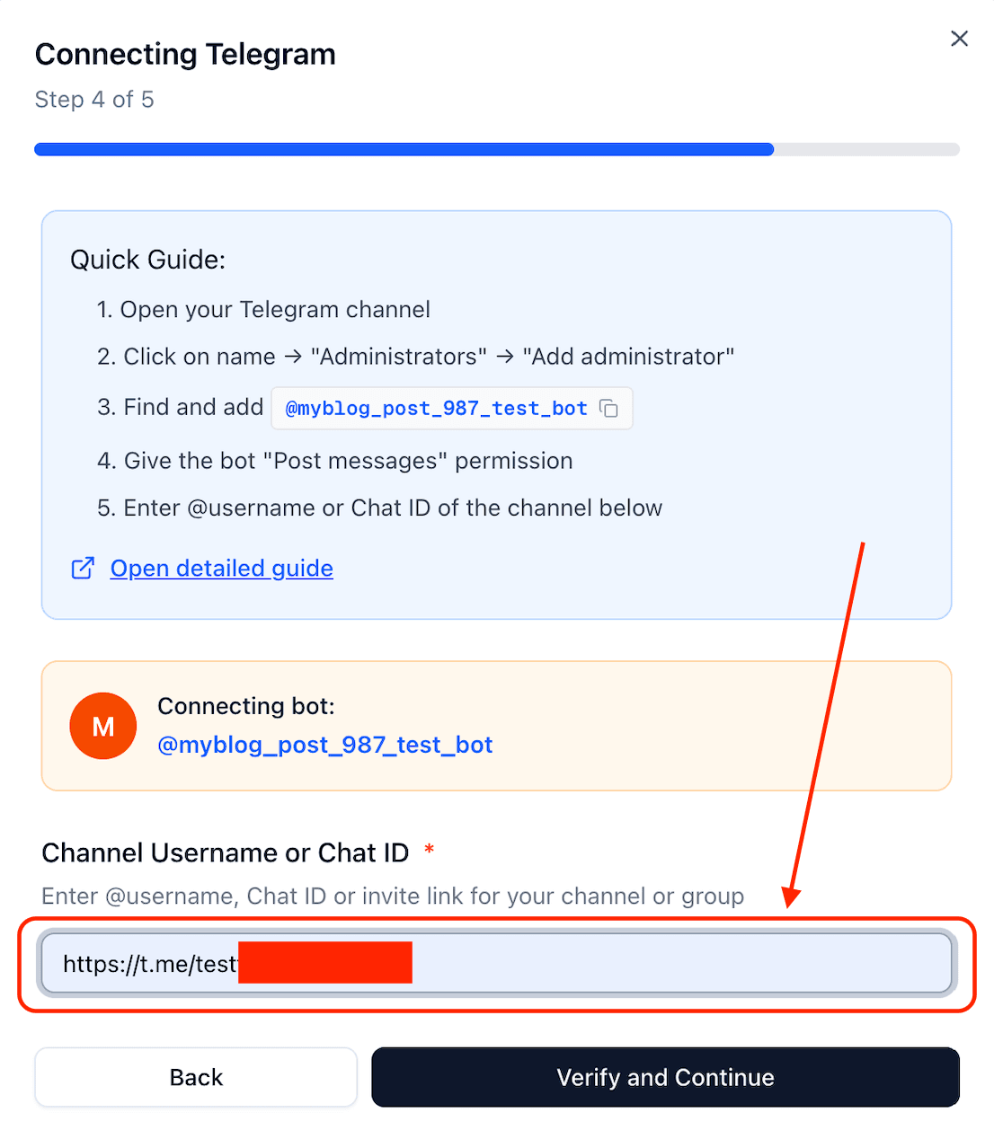 Channel or Group identifier