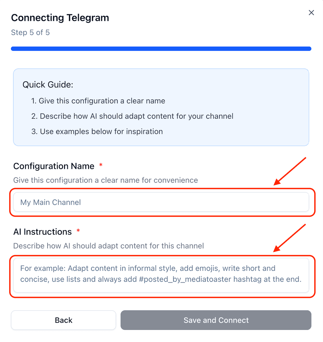 Config name and AI mutator instructions
