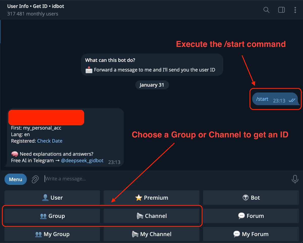 Channel or Group ID